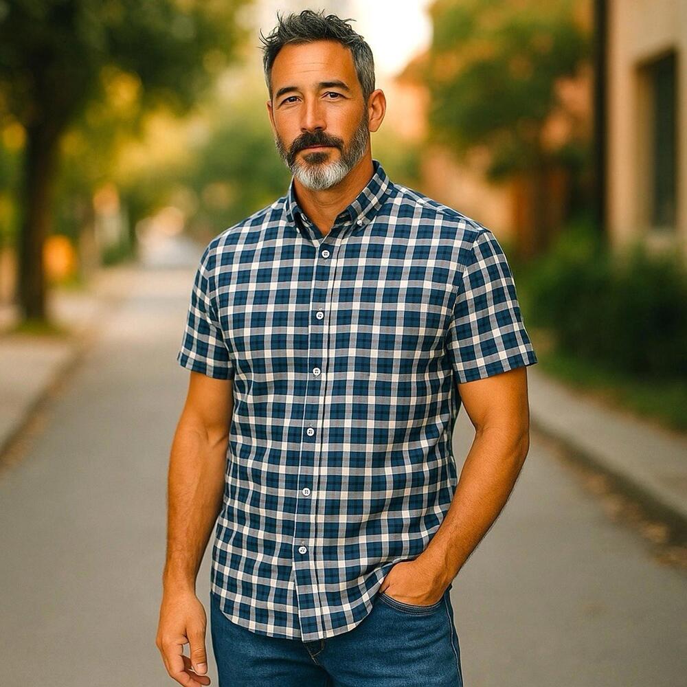 Coastal Short Sleeve Button Down Shirt Nautical